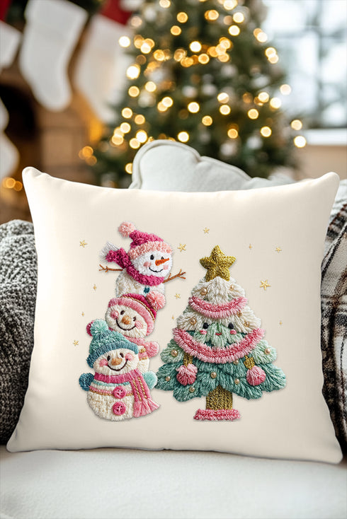 Yarnin' For Christmas Faux Yarn Decorative Pillow Cover