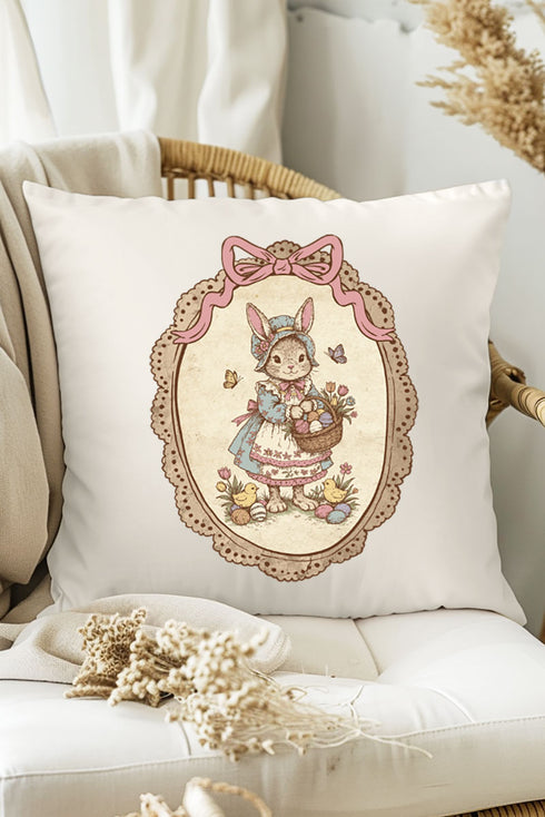 Easter Belle Spring Bunny Decorative Pillow Cover