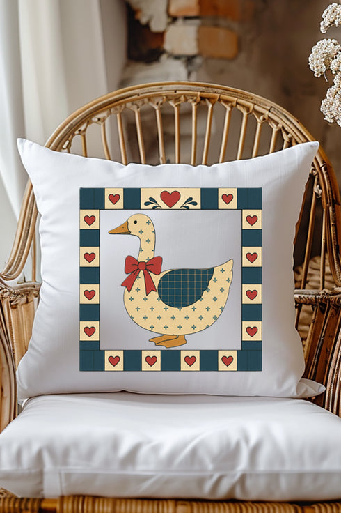 Farmhouse Folk Goose Decorative Pillow Cover