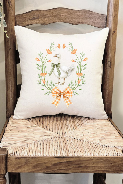 Peach Petals Goose Decorative Pillow Cover