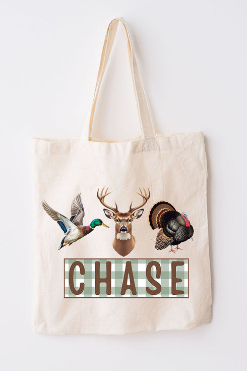 Personalized Hunting Trio Small Canvas Tote *Personalize Your Name