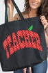 Apple Dot Teacher Canvas Jumbo Tote