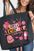 She's A Teacher I Can Tell Canvas Jumbo Tote