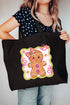 Doodle Gingerbread Canvas Jumbo Tote