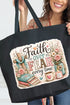 Faith Over Fear Floral Devotion Canvas Jumbo Tote