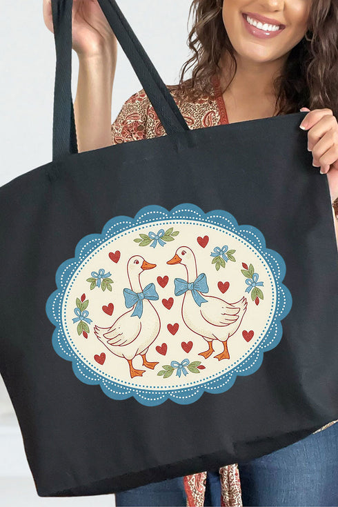 Goosey Little Love Canvas Jumbo Tote
