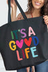Heart It's A Good Life Canvas Jumbo Tote