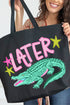 Pink Later Gator Canvas Jumbo Tote