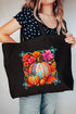 Pumpkins And Petals Canvas Jumbo Tote