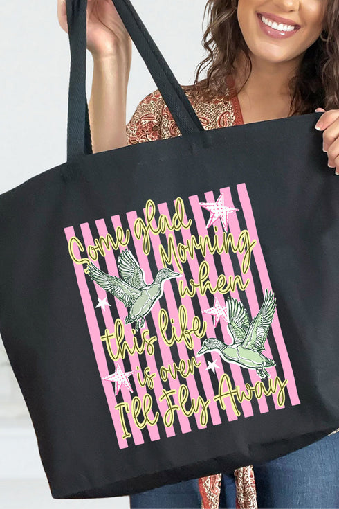 Some Glad Morning Canvas Jumbo Tote
