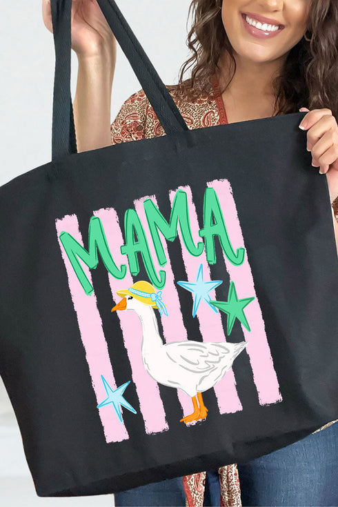 Striped Stars Mama Goose Canvas Jumbo Tote