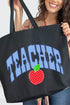 Sweet Apple Teacher Canvas Jumbo Tote
