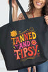 Tanned And Tipsy State Of Mind Canvas Jumbo Tote