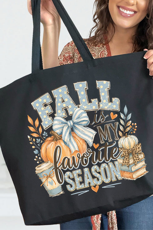 Fall Season Charm Canvas Jumbo Tote