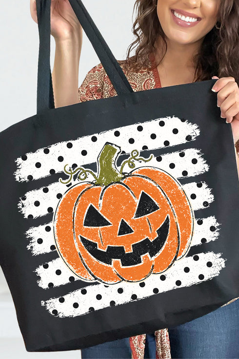 Spooky Pumpkin Pop Canvas Jumbo Tote