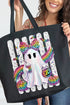 Rainbow Glam Ghost Canvas Jumbo Tote