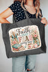 Faith Over Fear Floral Devotion Canvas Jumbo Tote