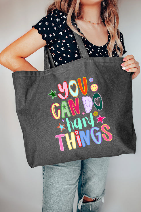 You Can Do Hard Things Canvas Jumbo Tote