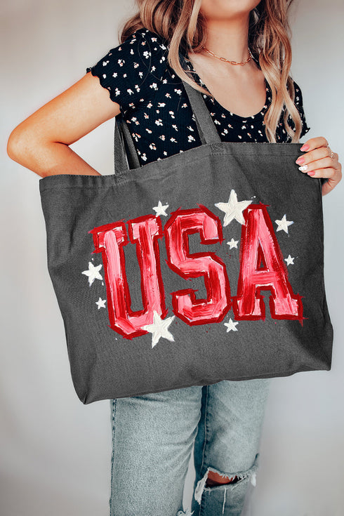 Painted Patriotism Canvas Jumbo Tote