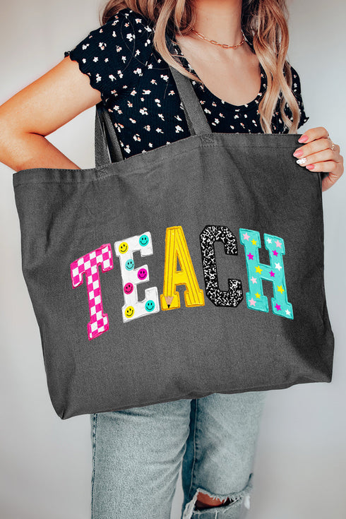 Brushstrokes & Bright Minds Canvas Jumbo Tote