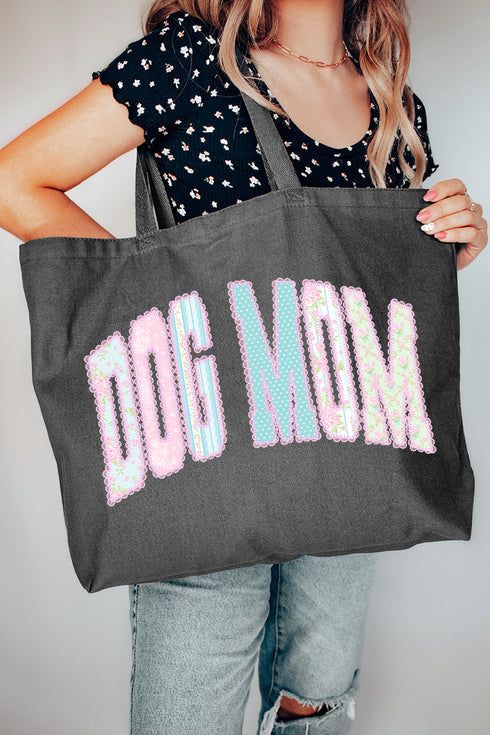 Rose Cottage Dog Mom Canvas Jumbo Tote