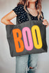 Candy Stripe Boo Canvas Jumbo Tote