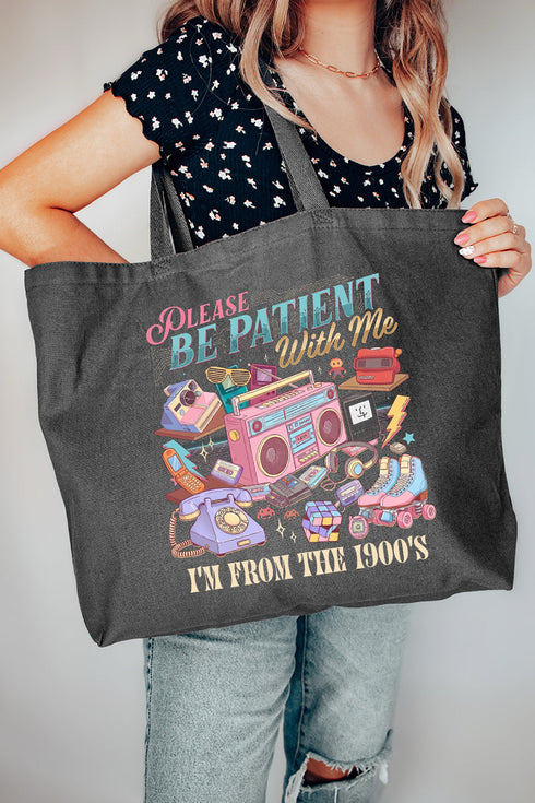 1900's Tech Throwback Canvas Jumbo Tote