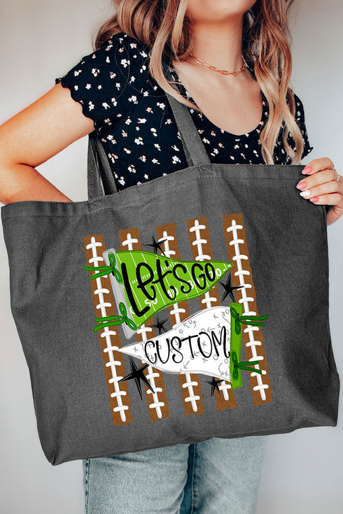 Personalized Touchdown Cheers Canvas Jumbo Tote *Enter Custom Text