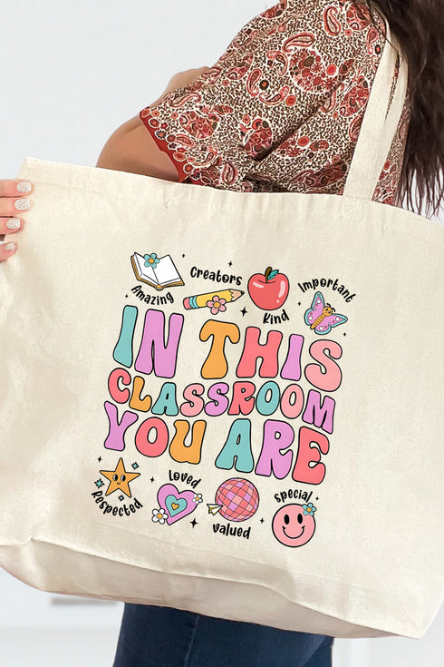 In The Classroom Canvas Jumbo Tote