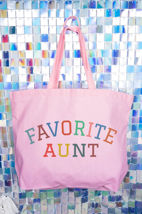 Always The Favorite Aunt Canvas Jumbo Tote