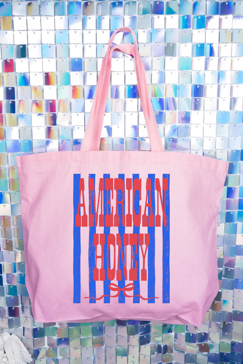 Red American Honey Energy Canvas Jumbo Tote