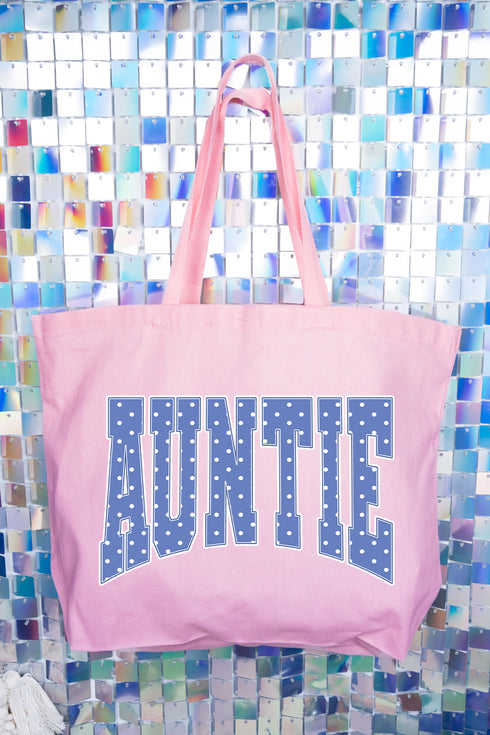 Blue Dot Auntie Canvas Jumbo Tote