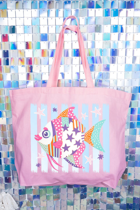 Candy Coast Angelfish Canvas Jumbo Tote