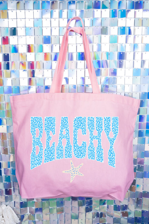 Coastal Beachy Leopard Canvas Jumbo Tote
