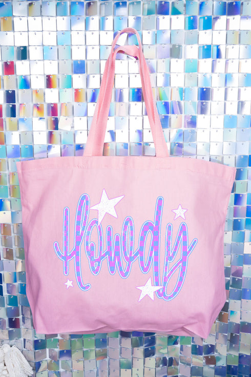 Electric Cowgirl Howdy Canvas Jumbo Tote