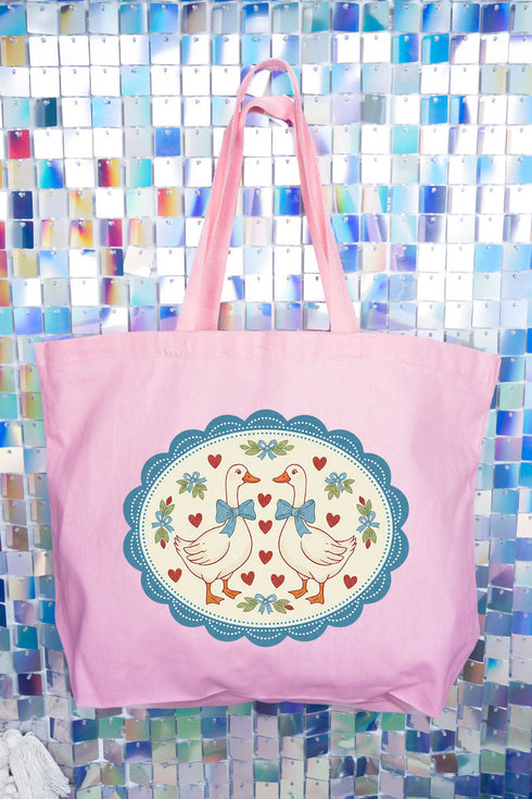 Goosey Little Love Canvas Jumbo Tote