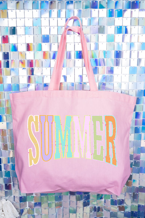 Sunwashed Summer Canvas Jumbo Tote
