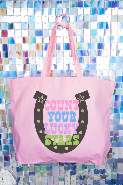 Count Your Lucky Stars Canvas Jumbo Tote