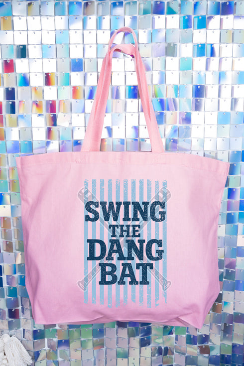 Swing The Dang Bat Canvas Jumbo Tote