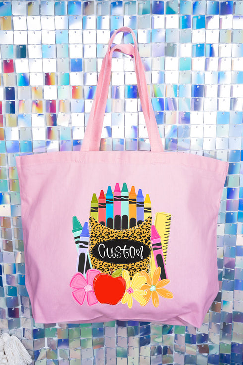 Personalized Teaching In Full Color Canvas Jumbo Tote *Enter Your Name