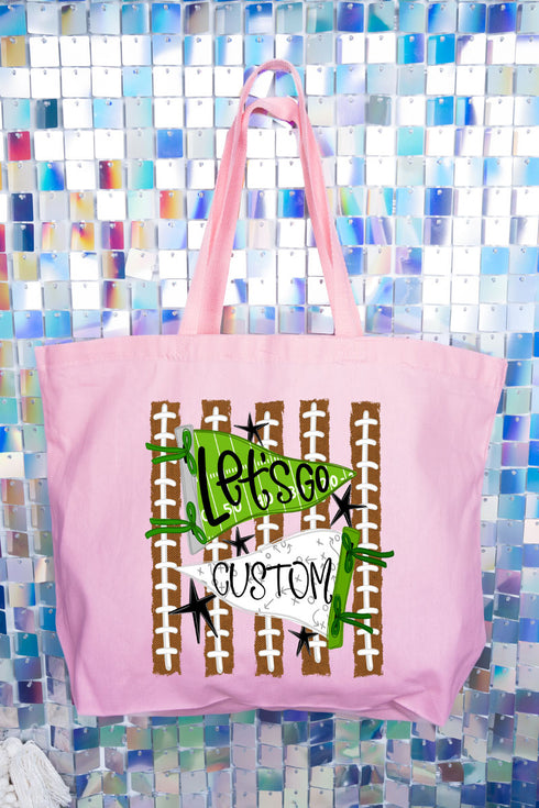 Personalized Touchdown Cheers Canvas Jumbo Tote *Enter Custom Text