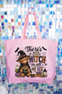 Little Witch Highland Cow Canvas Jumbo Tote