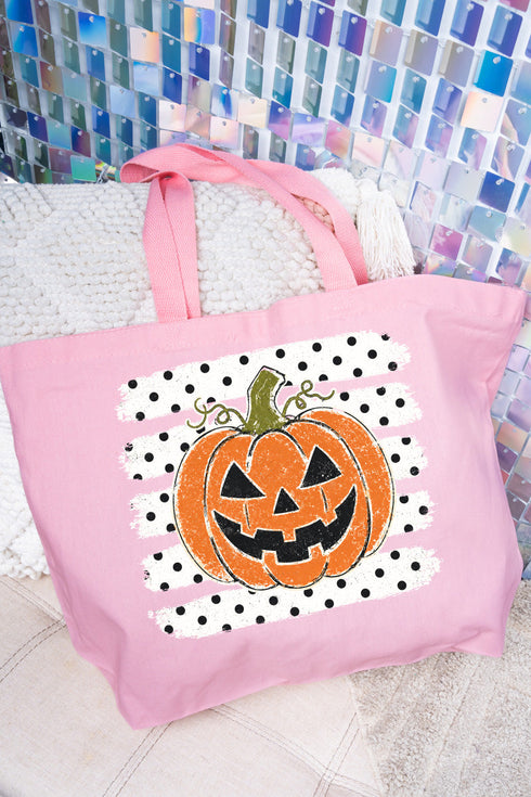 Spooky Pumpkin Pop Canvas Jumbo Tote