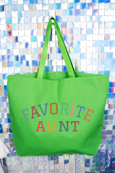 Always The Favorite Aunt Canvas Jumbo Tote