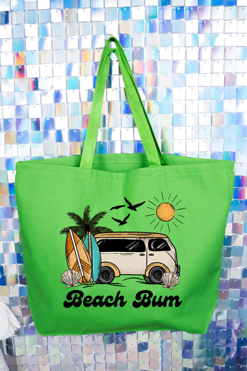 Retro Beach Bum Canvas Jumbo Tote
