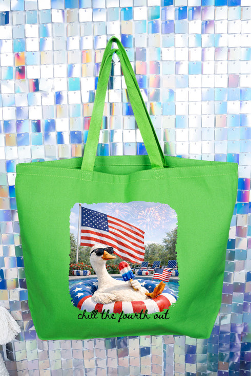 Chill The Fourth Out Canvas Jumbo Tote