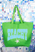 Coastal Beachy Leopard Canvas Jumbo Tote