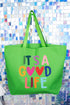 Heart It's A Good Life Canvas Jumbo Tote