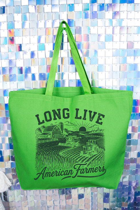 Long Live American Farmers Canvas Jumbo Tote