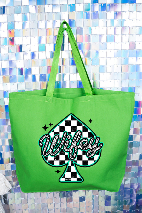 Lucky Spade Wifey Canvas Jumbo Tote